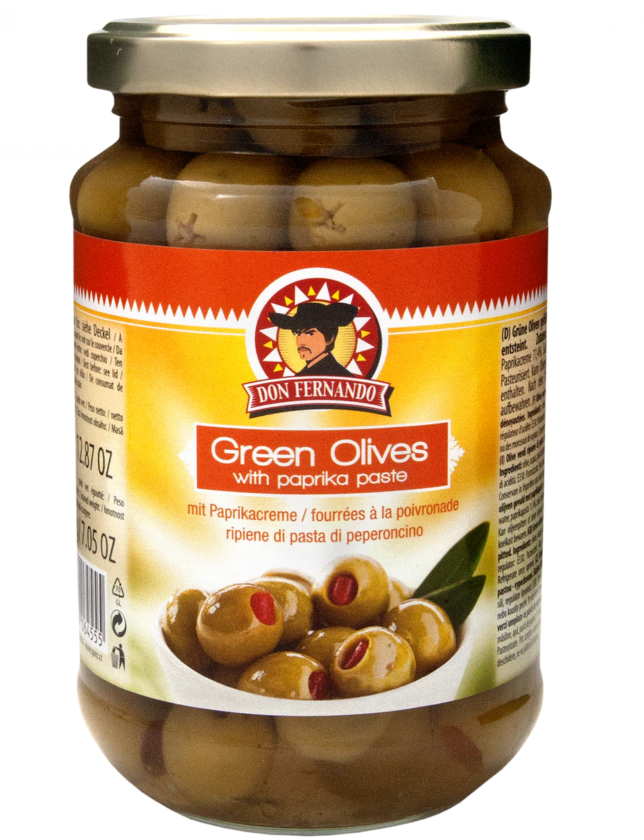 D.FERNANDO GREEN OLIVES PEPPERS 350G
